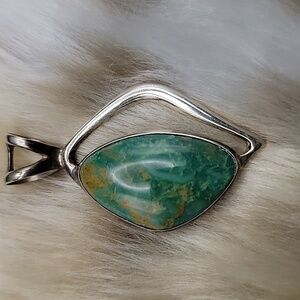 DTR Desert Rose Trading J. King Green Chrysoprase 925 Sterling Silver Pendant